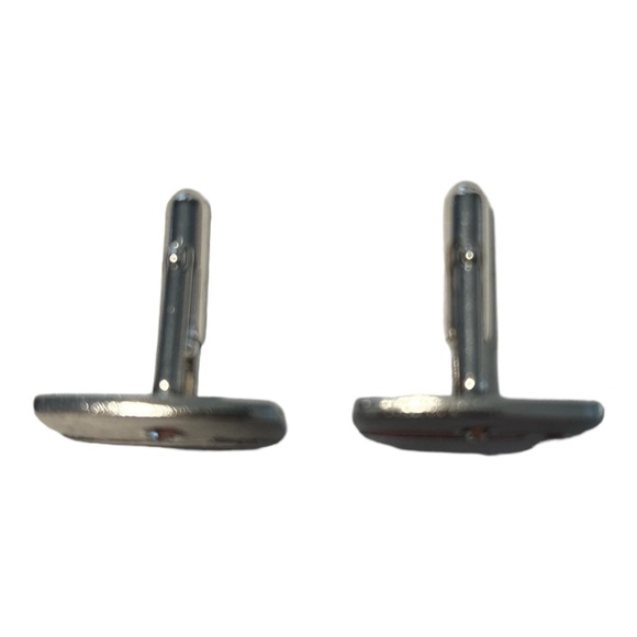 Vintage silver and crystal cufflinks - Picture 3 of 3